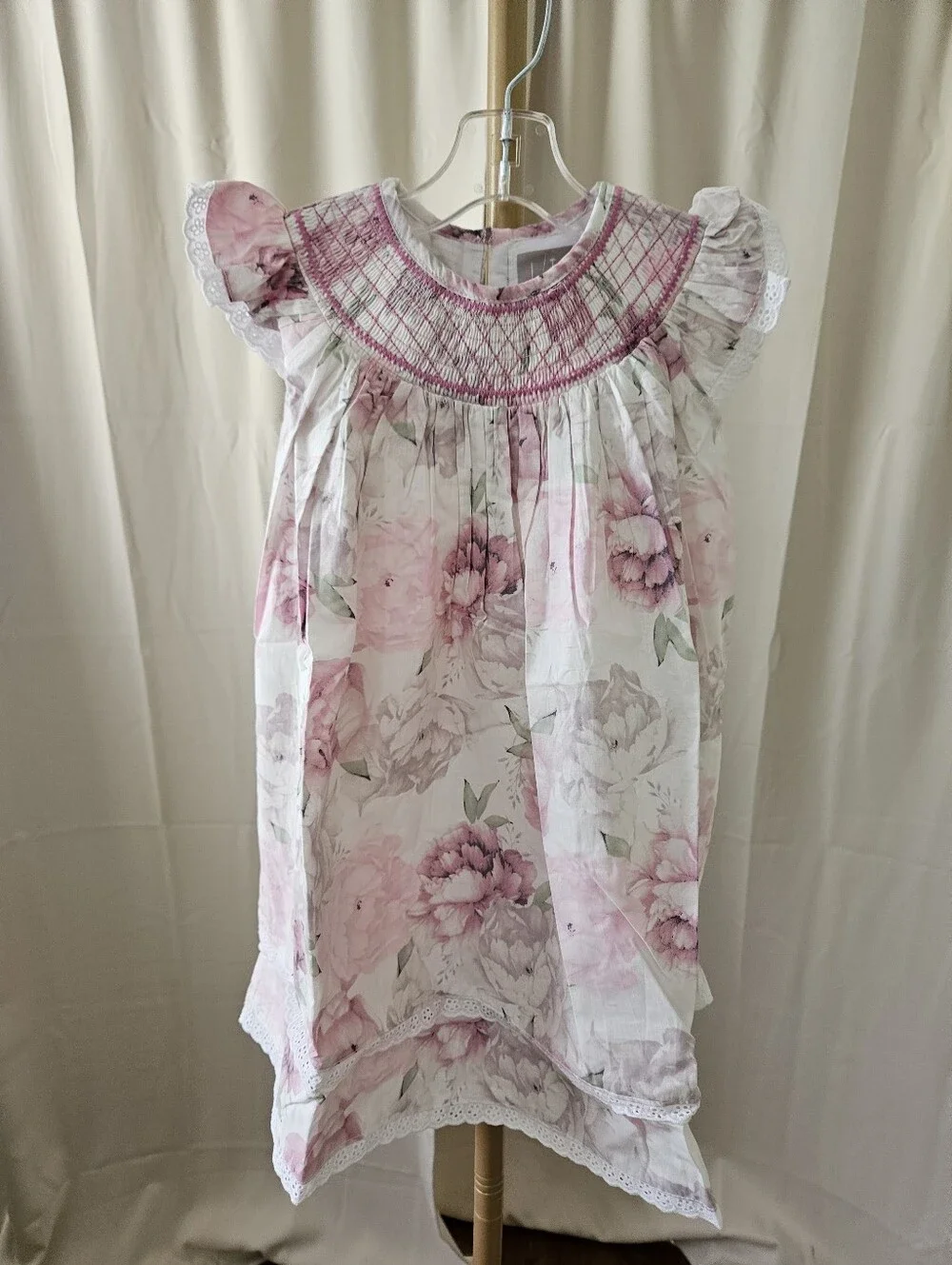 Lil Cactus Blush Pink Rose Smocked Dress | Size 3T